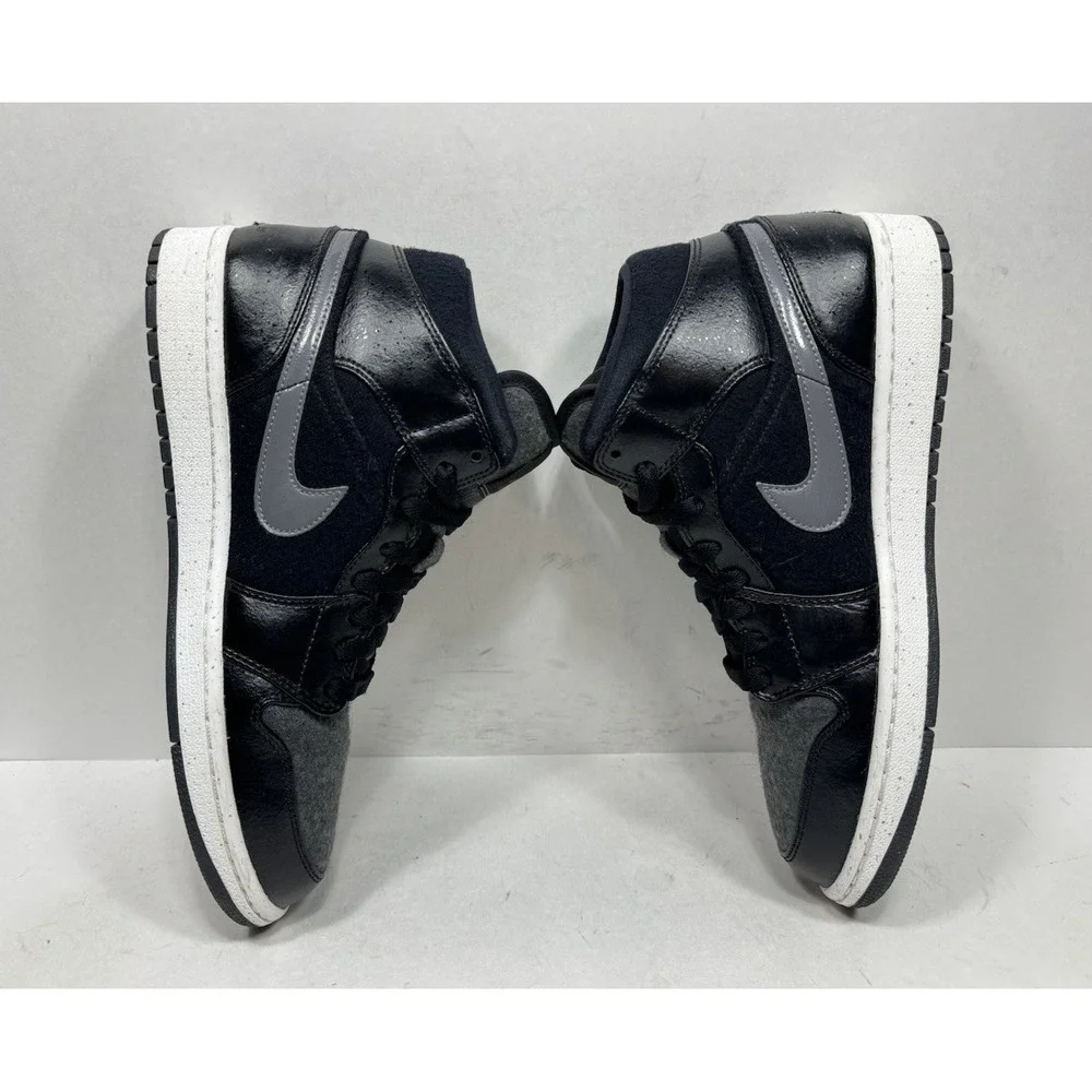 Air Jordan 1 Mid Premium Winterized Black Grey 852542-001‎ Men's Size 9 Shoes